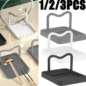 1-3PC Đa Năng Thìa Đũa Đựng Nắp Nồi Có Thể Gập Lại Đứng Đứng Giá Để Đồ Nhà Bếp Giá Để Đồ Chống Trượt Sóng Chống Trượt Sắp Xếp Đồ Đựng Đồ Đen Trắng Xám