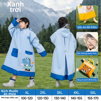 WANSLO | Áo Mưa Mới Cho Học Sinh Nam Và Nữ Có Khe Đựng Ba Lô