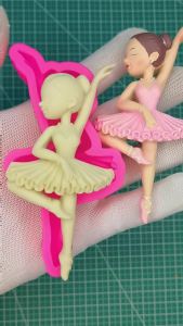 Cô Gái Ballet Khuôn Silicon Làm Bánh Sô Cô La Làm Bánh Tự Làm Thủ Công Nghệ Thuật Đất Sét Tủ Lạnh Miếng Dán Làm Thực Phẩm Silicon Lỏng Dụng Cụ