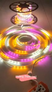 Tặng nguồn- dây đèn led nháy đuổi 2835 Đèn led trang trí bọc plastic cao cấp chống nước tặng đầu nối nguồn