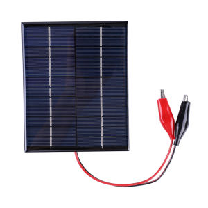 Solar Cell 5W 12V with Clip Cable for Quick Battery Charging Compatible with 9-12V Rechargeable Batteries Outdoor Solar System