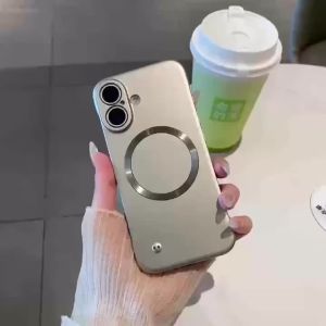 Ultra Thin PC Frameless Magnetic Case For iPhone 17 Pro Max 16 15 Plus 14 13 12 Pro Air For Magsafe Metal Matte Shockproof Cover