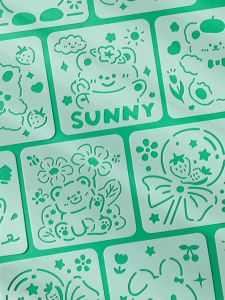 Childrens Cartoon Sand Painting Oil Pastel Hollow out Template Primary School Student Handmade Scrapbooking Magazine