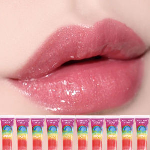 4/6/8/10/12 ชิ้น ลิปกลอสสีรุ้งประกายมุก ลิปกลอสเจลลี่สีรุ้ง ริมฝีปากวิบวับ บำรุงริมฝีปากให้ชุ่มชื้น