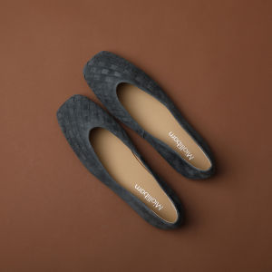 MIOLLIBARN | Velvet Real Sheepskin Square Toe Low-cut Woven Flat Womens Shoe