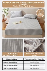 Mercury | High-Quality 60s Washed Cotton Mattress Protector for Single/Double Bed