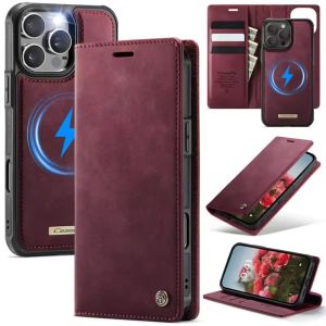 Magnetic Leather Phone Case for IPhone Air 17 Pro Max 16 15 14 Plus 13 12 11 for Magsafe Wireless Charging Wallet Cards Cover