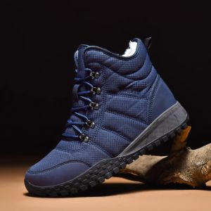 Northeast Snow Boots Mens Outdoor Waterproof Non Slip Winter Warm Fleece-Lined Couple High-Top Cold Protection Thickening Big Cotton Shoes