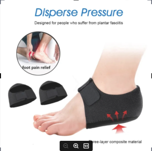 1 pair back heel protective sleeve heel pad Velcro adjustable gel protective socks heel protectors arch wrap support foot pain relief plantar fasciitis