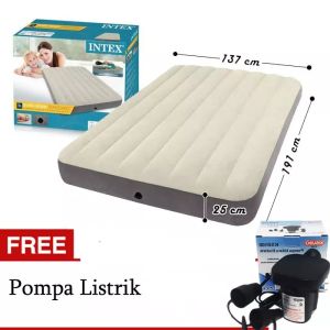 Kasur Angin Pompa INTEX Double 64102 free pompa listrik