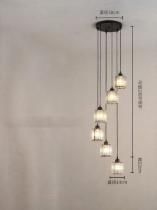 HAOJUESHIDENGSHI | Stair Spiral Crystal Chandelier