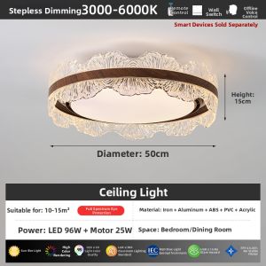 FANZHEN | Leafless Wavy Lightwave Energy-saving Ceiling Fan Lamp