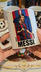 Messi Barcelona Barca Spain ceramic world cup sublimation coffee mug/cup with football handle for gift/graduation/birthday