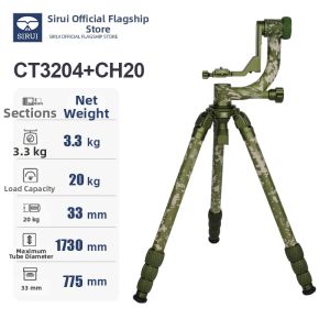 SIRUI | Camouflage High Load Carbon Fiber Tripod Set for DSLR Telephoto Lens and Wildlife Photography
