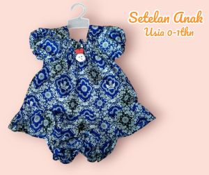 SETELAN BAYI / ANAK BAHAN SANWOS MOTIF BATIK SEKOLAH