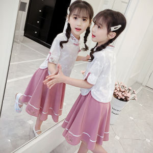 Hanfu Girls Summer Dress Chinese Style Kids Skirt Fashionable Princess Middle-Aged Children Youth Girls Super Fairy Ancient Costume
