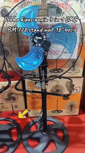 GMC 728 Kipas Angin 3in1 Tornado Besi Bergaransi Resmi