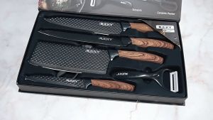 Kitchen Knife Set Stainless Steel 6 Pcs Japan Chef Knife Set Meat Cleaver Fruit Knife Vegetable Scissors Pisau Dapur