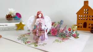 Thiệp 3D Pop Up Thiên Thần – Thiệp Chúc Mừng Giáng Sinh Noel Tôn Giáo