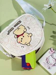 Cute Childrens Crossbody Backpack Waterproof Outdoor Toys Coin Purse Girls Backpack Winnie the Pooh Patches Dog Design