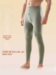 MiiOW | Quần ống đứng dày ấm áp cho nam mùa thu đông quần lót không đường may lót lông cừu quần dài mặc trong quần dài