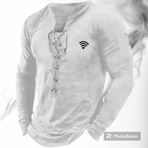 Allstar - Kaos Lengan Panjang V Neck Tali Wi-Fi Distro / Kaos V Neck Tali Printing / Kaos V Neck Tali Pria / Kaos V Neck / Kaos Pria / Kaos Viral Distro / Kaos Terbaru / Kaos Model Tali Printing / Kaos Tali Dada / Kaos Pria Tren Terbaru / Kaos Viral