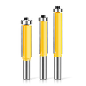 Extended Trimming Router Bit with Bearing Double-edged Straight Cutter Woodworking Milling Cutter Trimming Machine Cutter Head