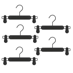 5pcs Pants Skirt Hangers with Clips Sturdy Durable Heavy Duty Clip Hanger for Shorts Pants Skirts Clothes Jeans