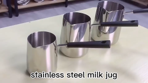 The joy of home Stainless Steel Milk Frothing Pitcher Long Handle Thick Wall Heat Resistant Latte Art Espresso Barista Rumah Tangga