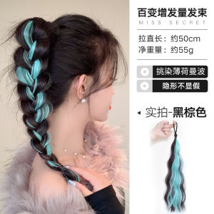 ผมปลอมสีเขียวมิ้นต์หวานเย็นสำหรับผู้หญิง ชุดผมยาวแบบไนลอน ทรงผมแบบทวินทอป ทรงผมแบบบraid ทรงผมแบบปลอม ทรงผมแบบทวินทอป