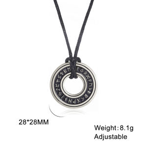 Vintage Nordic Rune Necklaces for Men Stainless Steel Norse Runes Viking Jewerly Pagan Elder Futhark Pendant Amulet Talisman