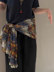 Multifunctional Jazz Dance Belly Dance Waist Chain Sari Scarf Ethnic Style Shoulder Shawl Versatile Accessory for Fitness Fans