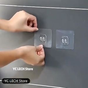 ตะขอแขวนผนังแบบใสไม่ต้องเจาะ 30 ชิ้น / ตะขอแบบมีกาวในตัวที่แข็งแรง / ที่แขวนเก็บของหนักในครัวและห้องน้ำ