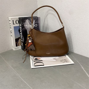Fashionable Korean Style Bucket Bag Womens Shoulder Handbag Woven Texture Arm Strap Bag Versatile Single Shoulder Bag