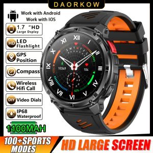 DAORKOWs new outdoor sports sports smartwatch with HD screen 1100mAh large battery and long standby time for Bluetooth talk GPS