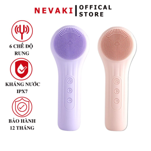 Máy rửa mặt massage mặt  đầu silicon nén nóng làm sạch sâu  tẩy tế bào da chết làm sạch lỗ chân lông NEVAKI