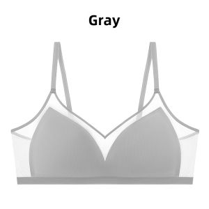 Intifree Silk Seamless Comfortable Underwear Thin Cup Wireless French Triangle Bandeau Bra Smooth Surface Fixed Strap Design