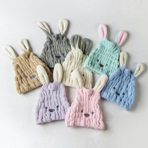 Coralline Fleece Dry Hair Cap Quick Dry Cute Rabbit Ears Absorbent Bath Cap Women Adult Children Home Towel/Robe Dry Hair Towel