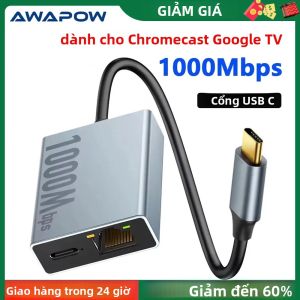 Bộ Chuyển Đổi Ethernet USB C Electop 1000Mbps Cho Chromecast Với Google TV Card Mạng Type-C RJ45 Cho Máy Tính Xách Tay Và Máy Tính Bảng