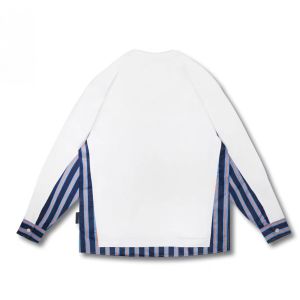 Áo Thun Nam Tay Dài Cổ Tròn Rộng Rãi Màu Tương Phản Thời Trang Thường Ngày Đa Năng Cổ Tròn Dài Tay Áo Thun Cotton Pha Trộn