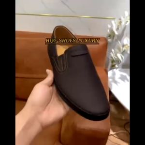 Giày lười nam HQC SHOES da bò đế cao su khâu chỉ bảo hành 1 năm AQ017