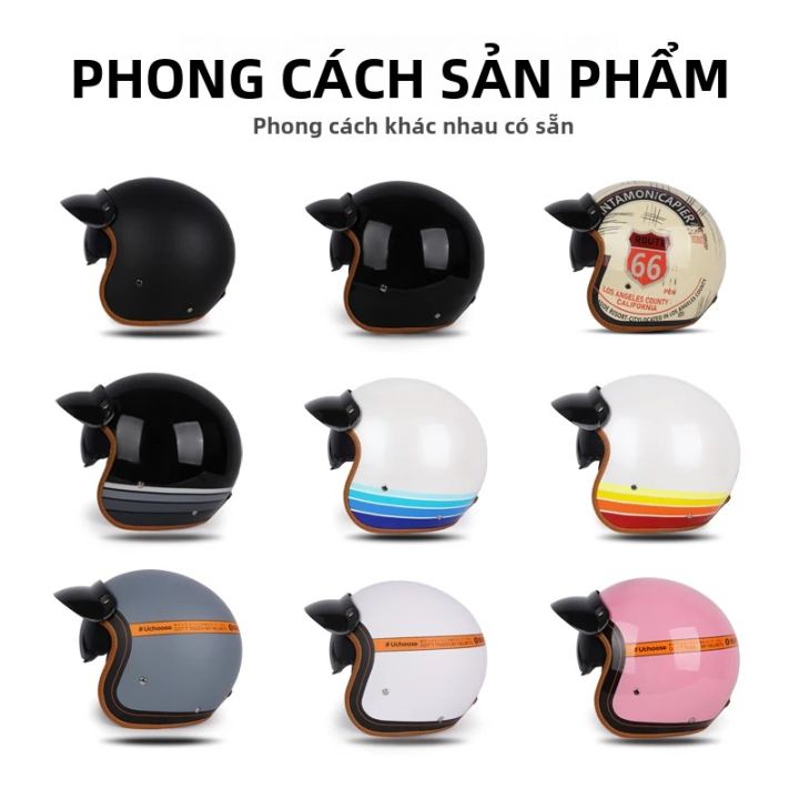Retro Cafe Racer Mở Mặt Xe Máy Chấm Chứng Nhận Unisex ABS Moto An Toàn ...