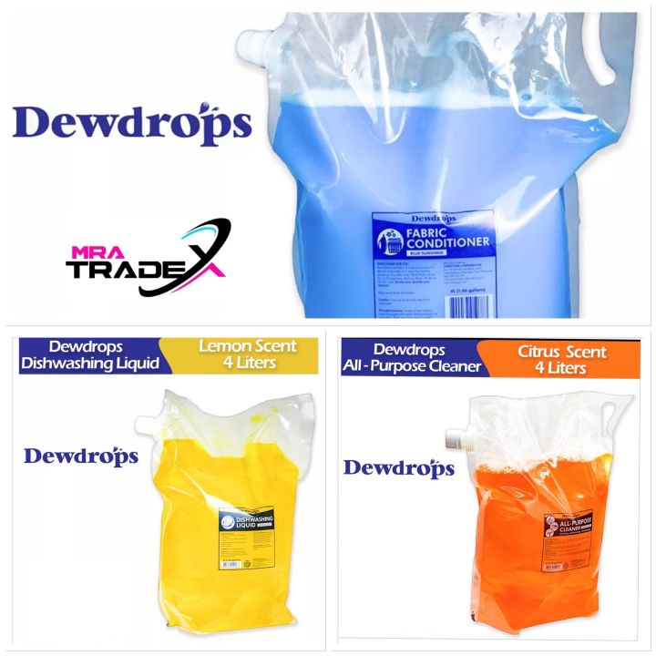 Dewdrops 4L Dishwashing Liquid All Purpose Cleaner Fabric