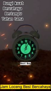 Alarm Clock Silent Non-Ticking Analog Quartz 13CM Battery Operated Twin Bell Loud Alarm Clock with Backlight for Bedroom Jam Loceng Alarm Kuat