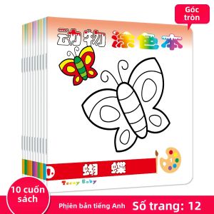Bộ 10 Sách Tô Màu Trung Quốc Vẽ & Vẽ Giáo Dục Cho Trẻ Em Từ 3-6 Tuổi Ý Tưởng Quà Tặng