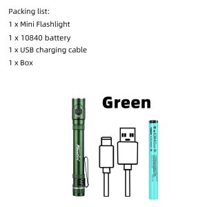 Mini EDC High Bright Pen Flashlight USB Rechargeable Magnet Small Pen Clip Torch Outdoor Camping Hiking Emergency lighting Light