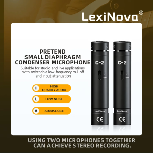 LexiNova 2C Professional Small Diaphragm Condenser Microphone Audio Instrument Mic For Studio Room Recording Stage Performance