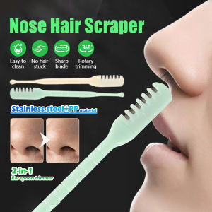 鼻毛修剪器 Double-headed Nose Hair Trimmer 双头手动清理鼻毛刀不锈钢鼻毛神器便携掏耳勺刮毛器二合一 2-in-1 Ear Pick Stainless Steel Double Head Nose Hair Cleaning Tool