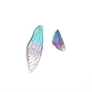 1set/bag Cicada Wings UV Resin Handmade Fairy Simulated Dragonfly Vivid Wings DIY Jewelry Earrings Jewelry Findings Making