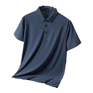 ROMON | Lomond Mens Ice Silk Short Sleeve Polo Shirt Summer Thin Flip Collar T-Shirt Fathers Day Clothing Fashion Urban Business Style